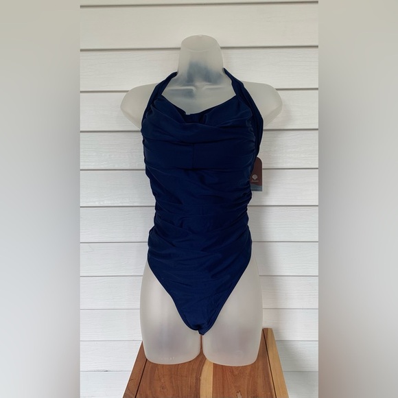 Women’s Chic Dark Blue Halter Swimsuit New With Tags!! - Picture 1 of 4